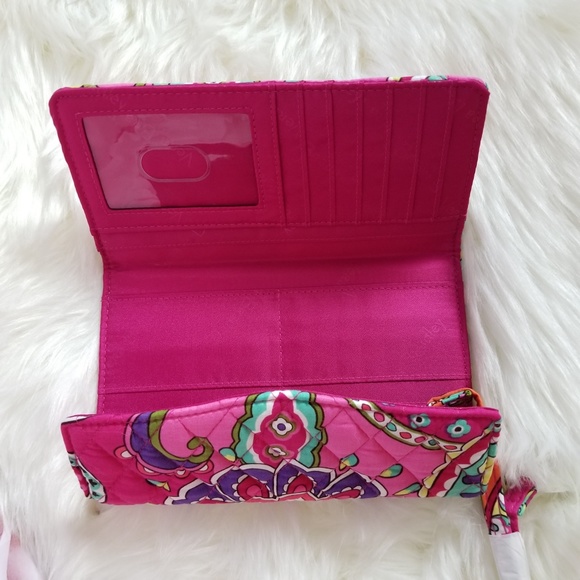 Vera Bradley Wallet Clutch Strap Crossbody Pink - Picture 4 of 8